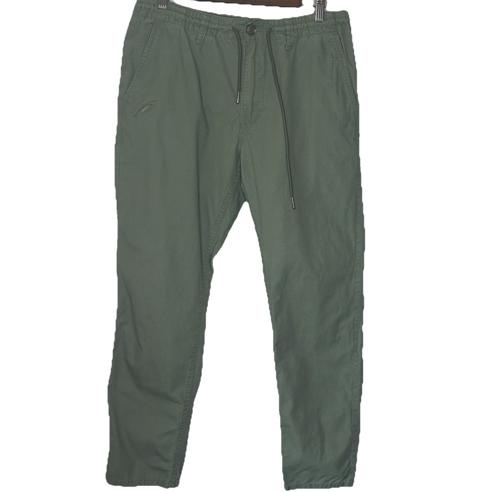 Publish Jeans Mens 32 Green Straight Leg Drawstring Waist Rip Stop Cotton Casual
